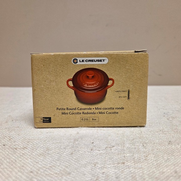 Le Creuset Other - Le Creuset 8oz Petite Round Casserole Mini Cocotte Red Stoneware with Lid